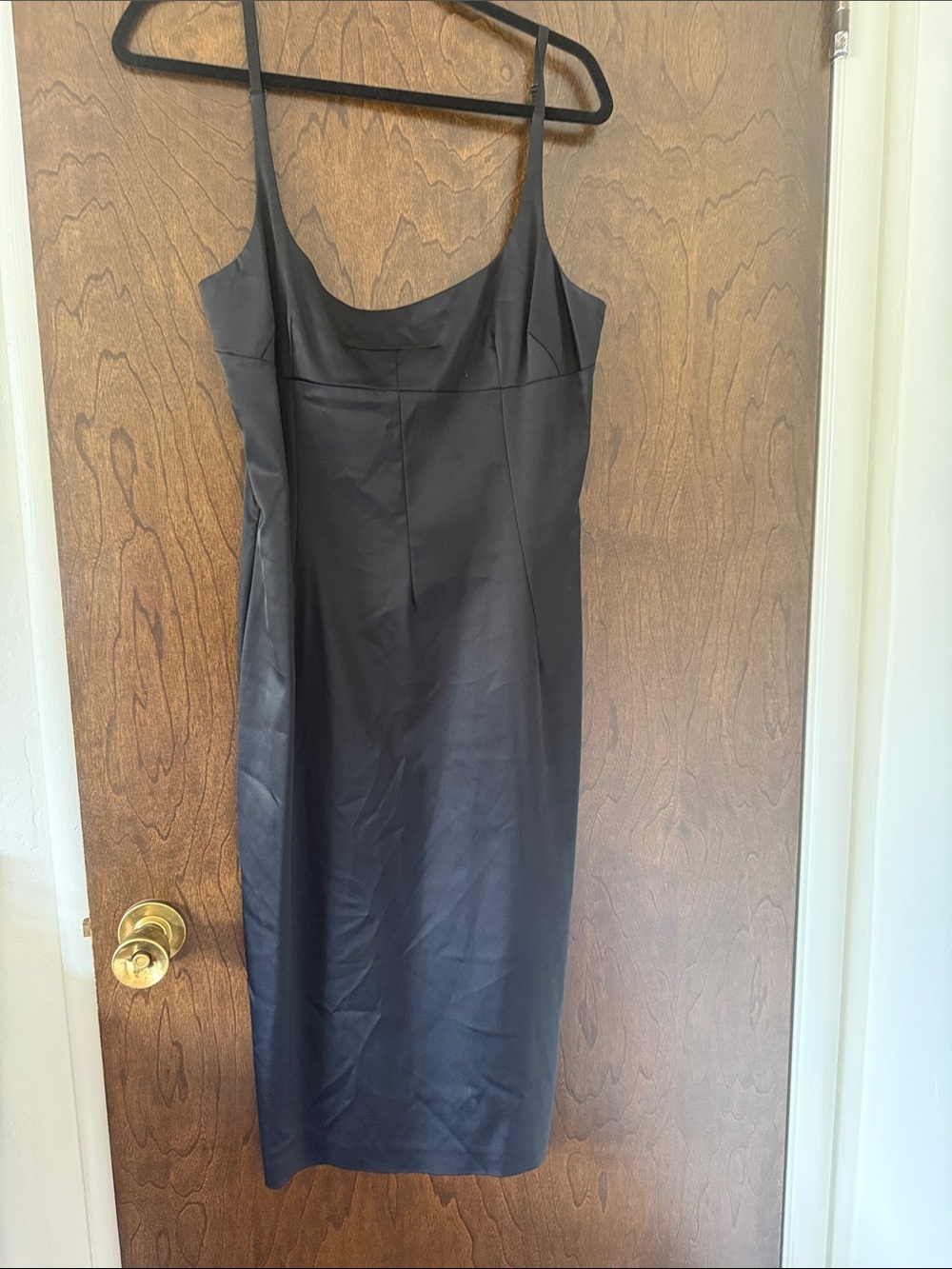 D&G Black Satin Slip Dress with Thin Straps